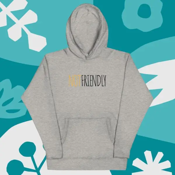 Not Friendly Text Unisex Hoodie - Image 3