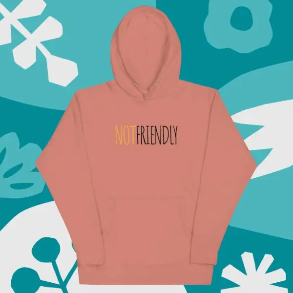 Not Friendly Text Unisex Hoodie - Image 4