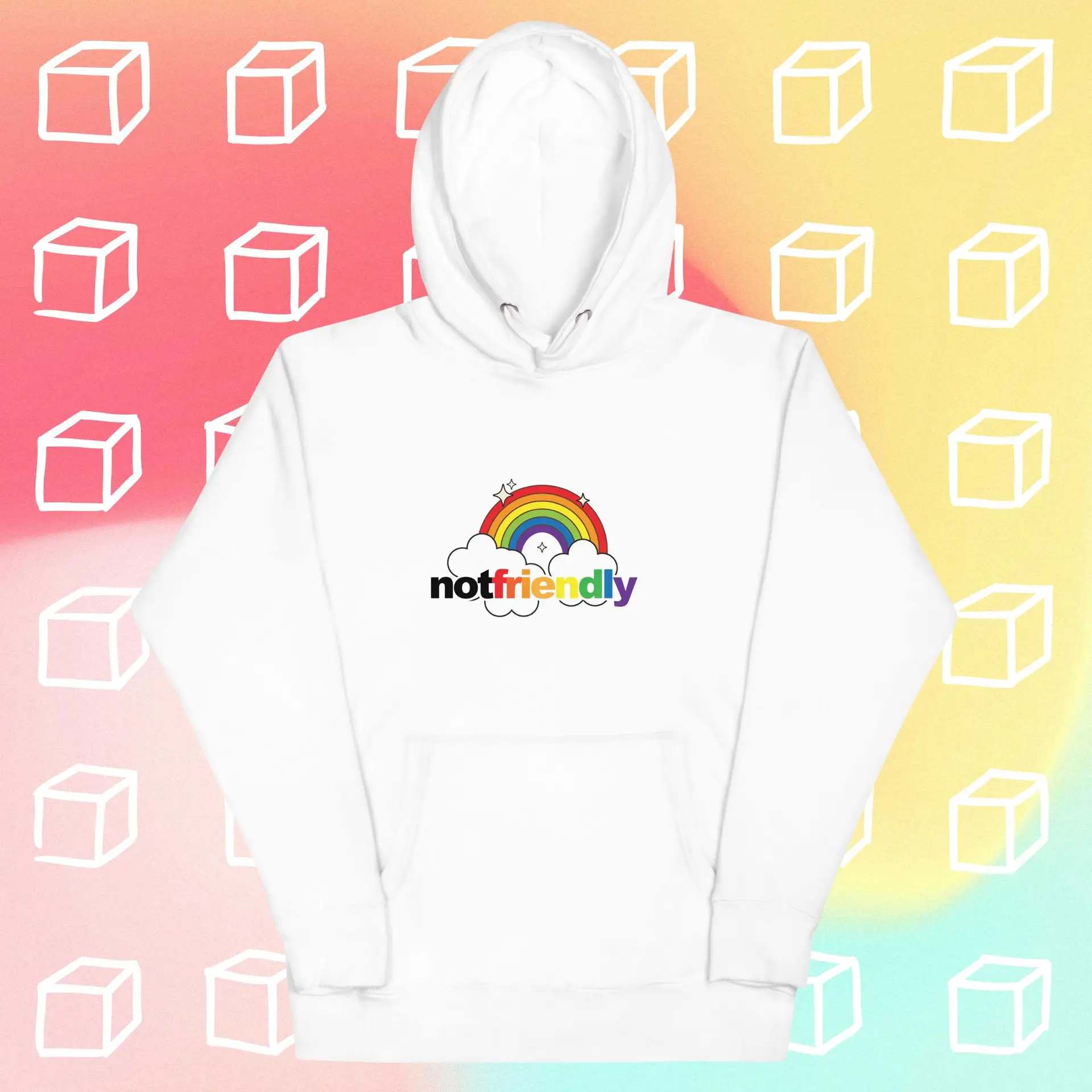 Not Friendly Rainbow Unisex Hoodie