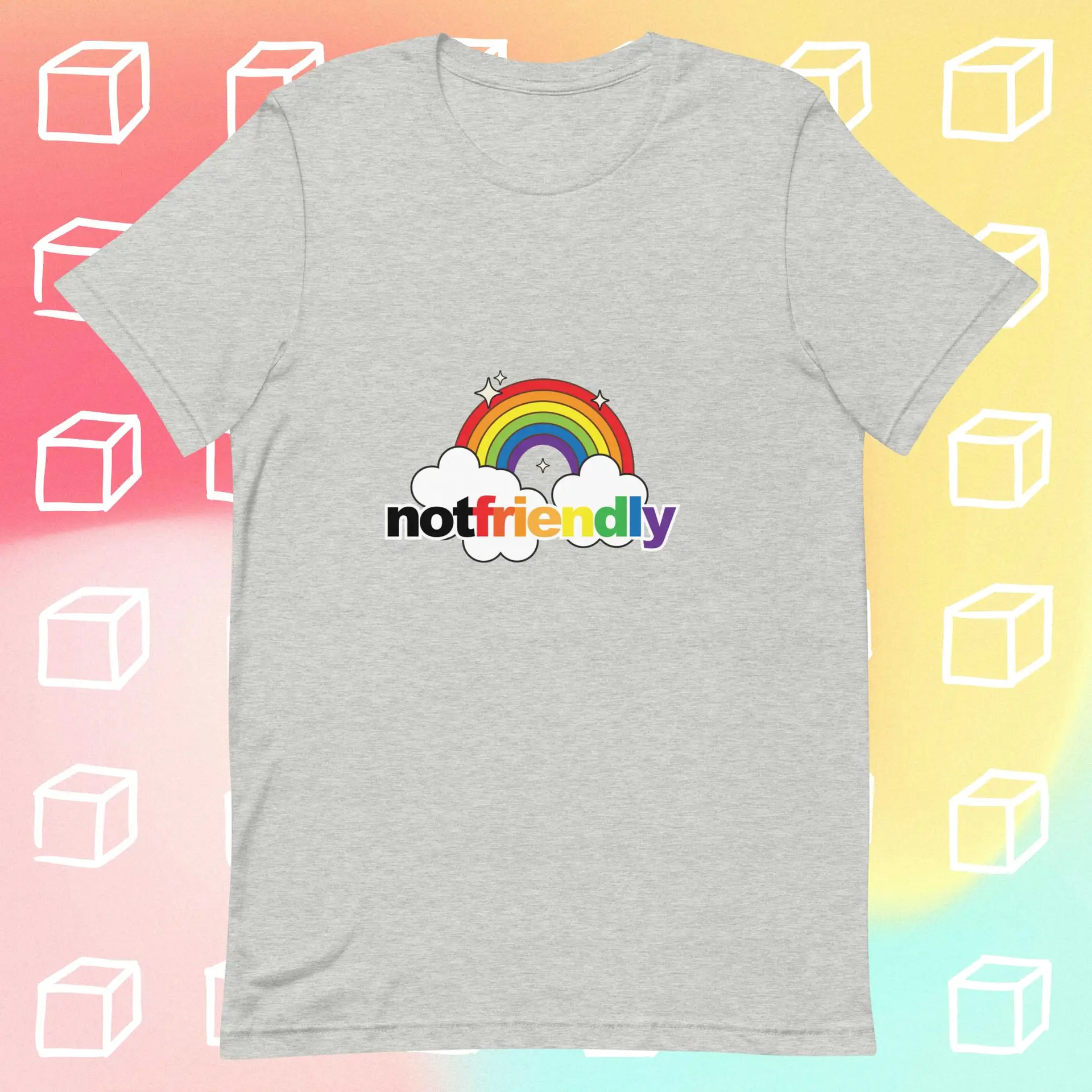 Not Friendly Rainbow Unisex t-shirt - Image 2