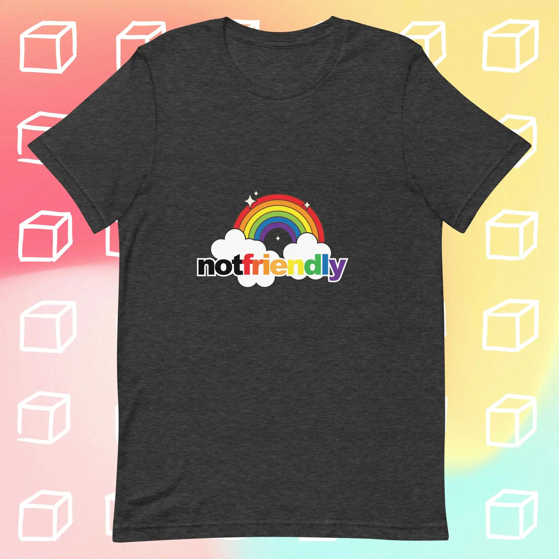 Not Friendly Rainbow Unisex t-shirt - Image 3